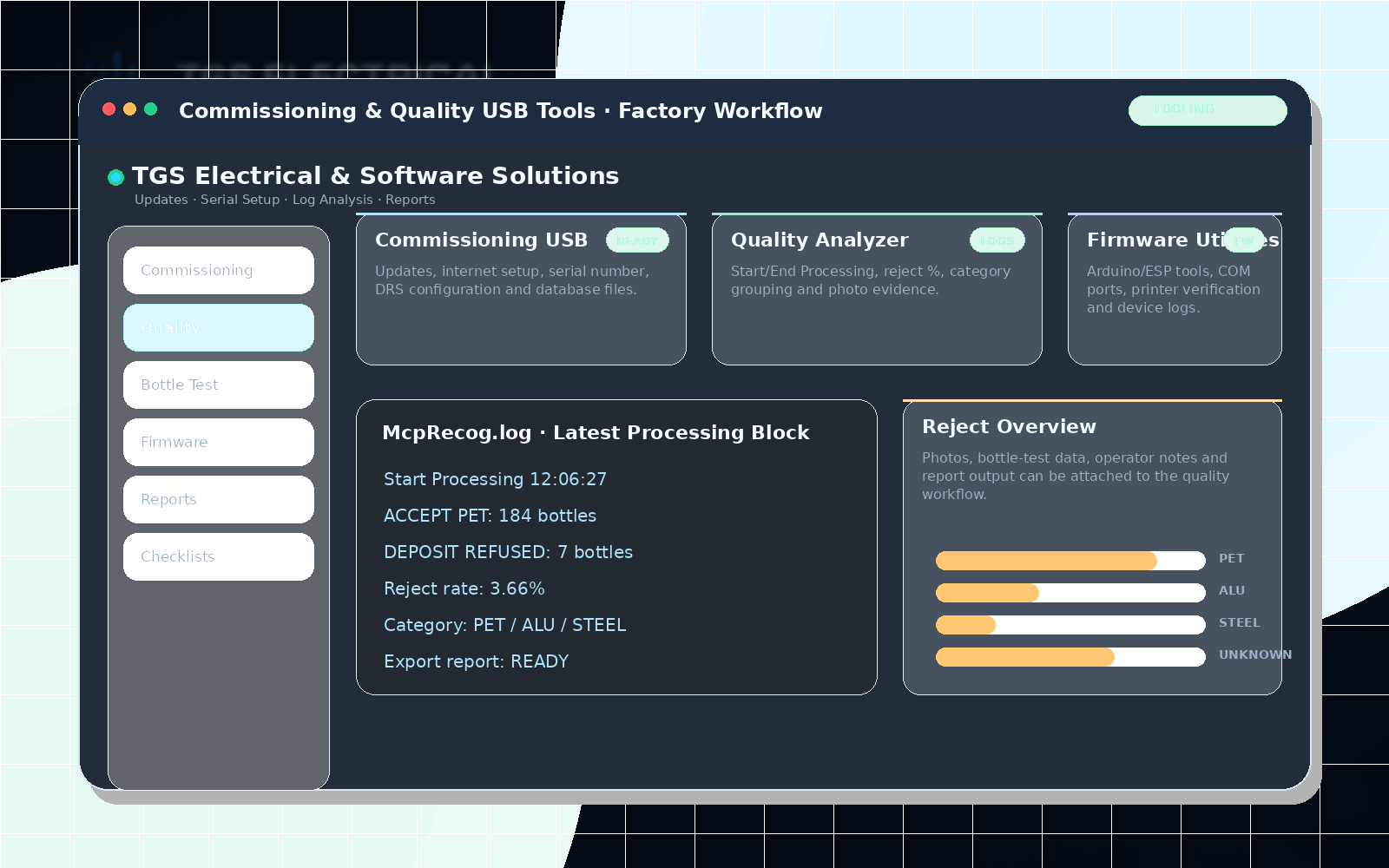 Commissioning and quality tools preview